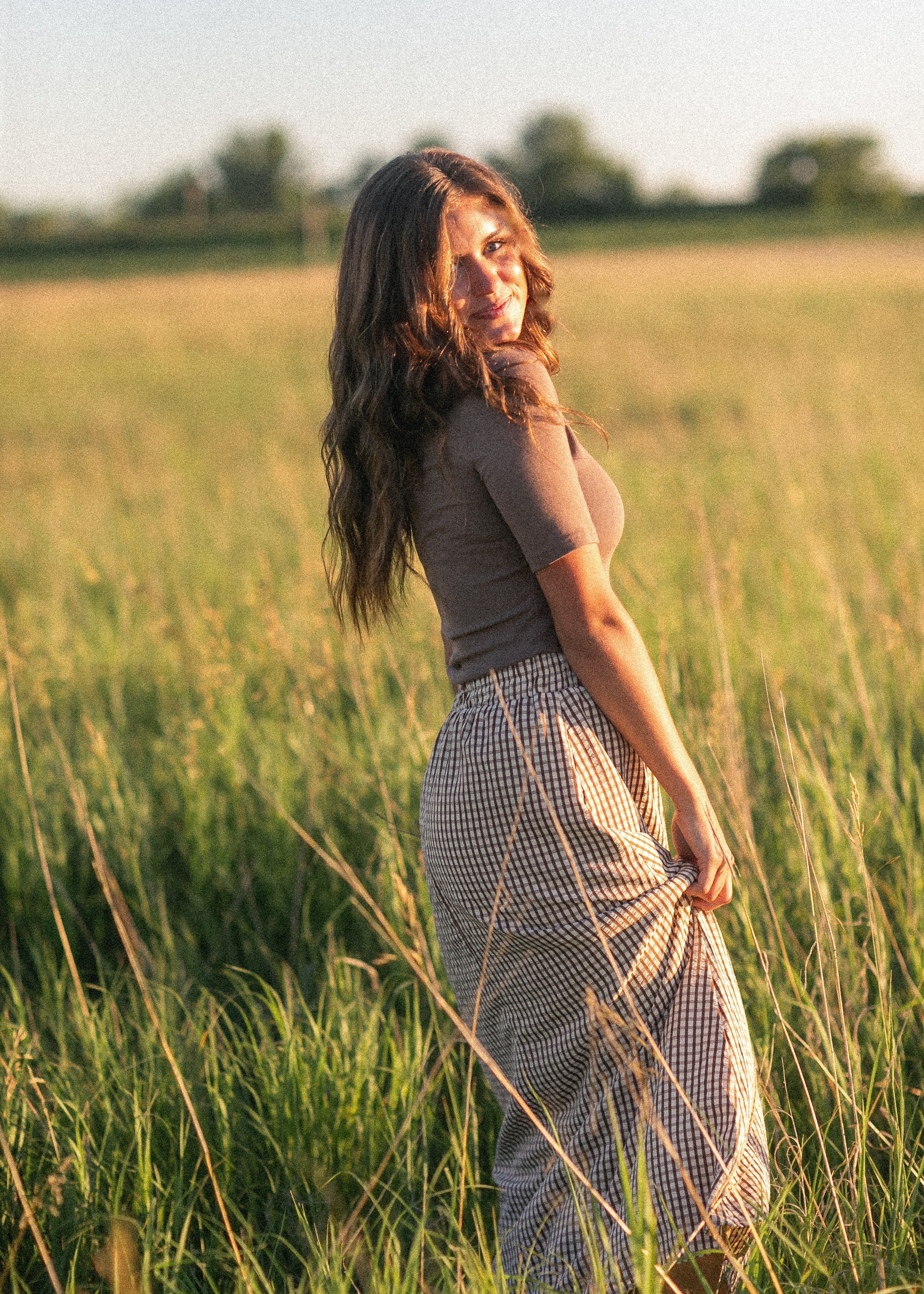 McKenna Gingham Maxi Skirt Inherit Co.